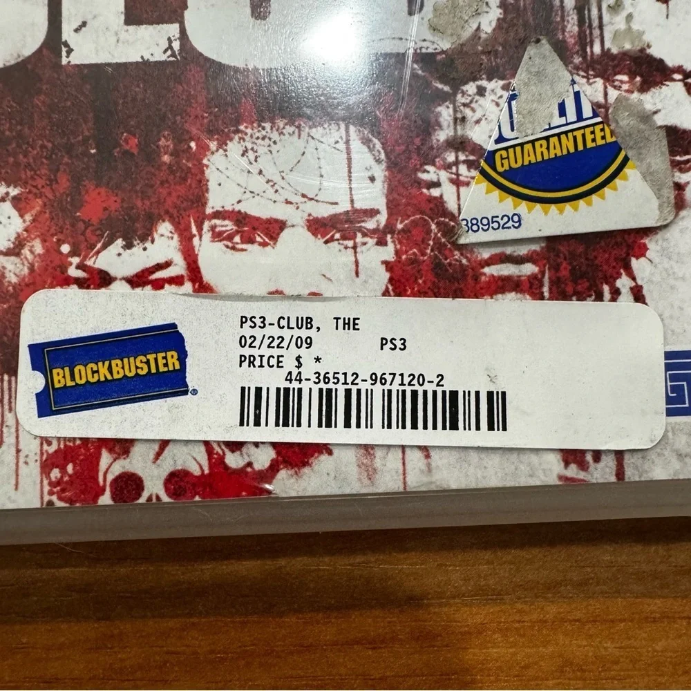 The Club (Sony PlayStation 3, PS3) CIB Complete Tested Blockbuster Sticker Case
